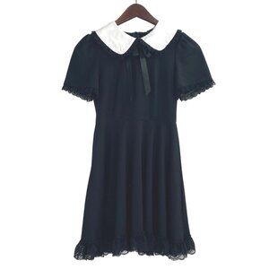 Dolls Kill The Grave Girls XS Black Souls Embrace Mini Dress Wednesday Addams